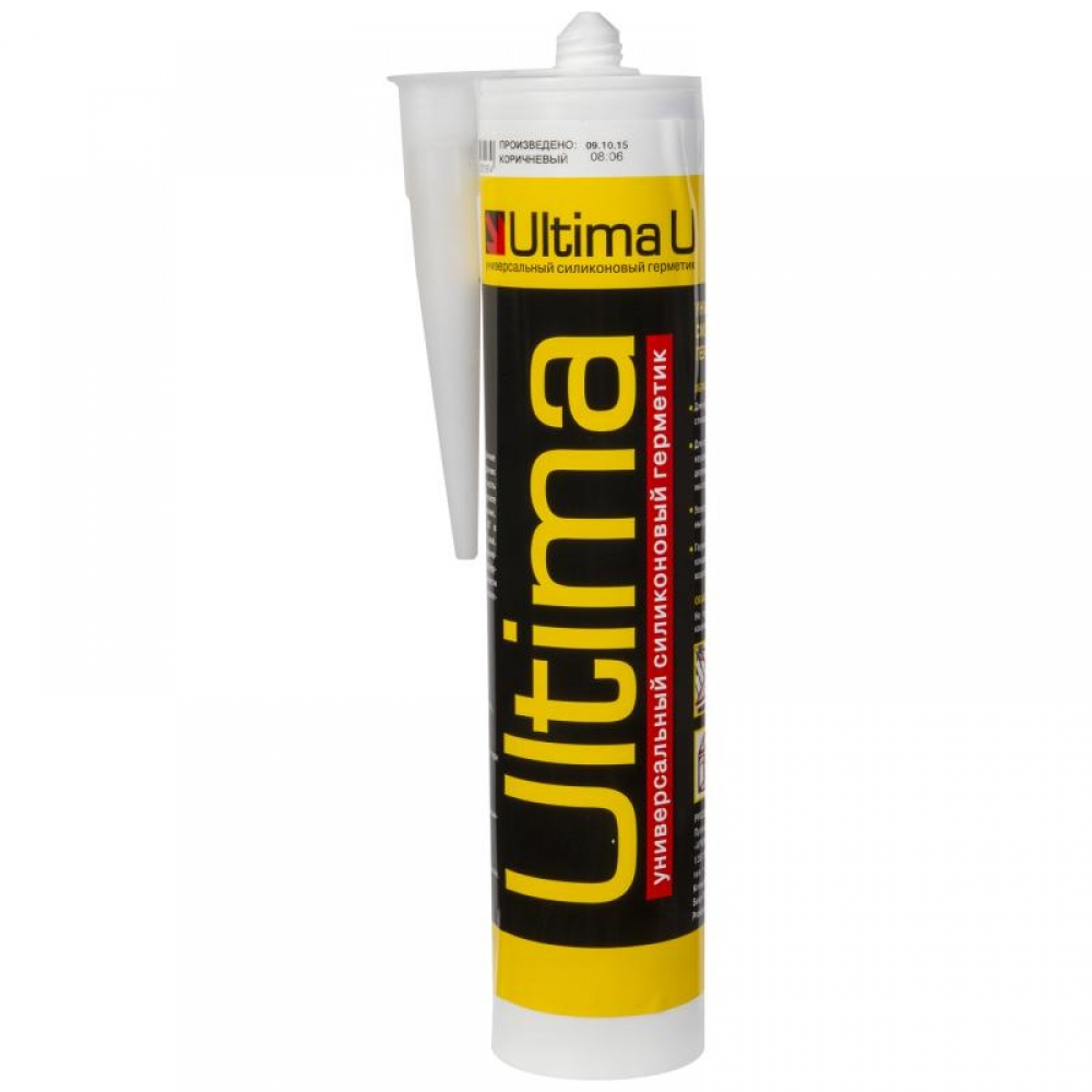 Герметик силиконовый универсальный Ultima U коричневый 280ml , цена .